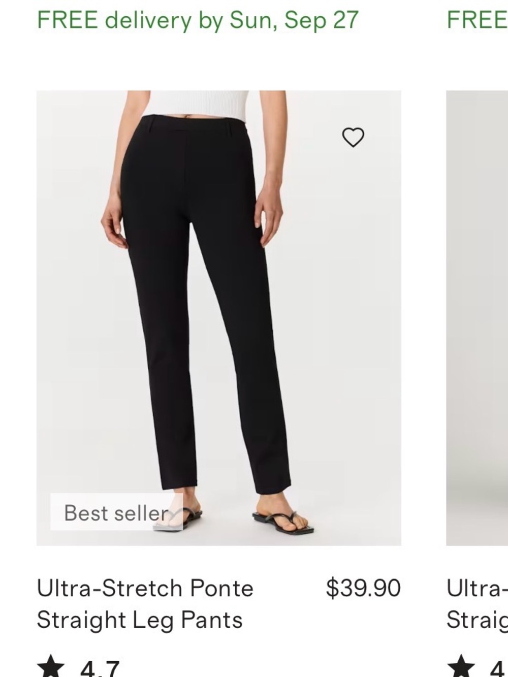 Quince Black Ultra-Stretch Ponte Straight Leg Ponte Pants